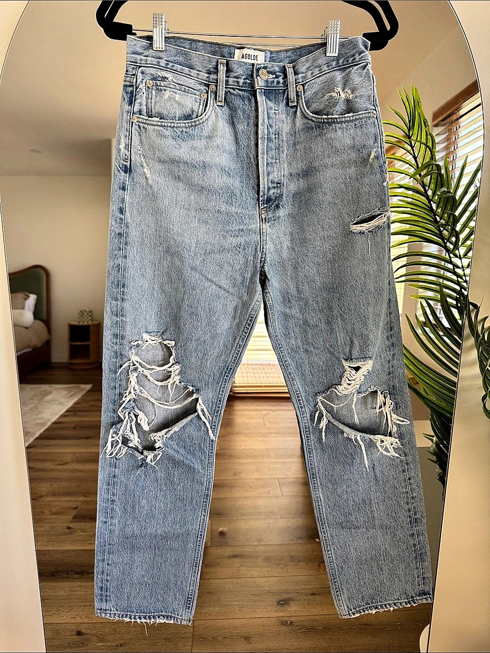 AGOLDE 90's Pinch Waist High Rise Straight Leg Jeans Blue Waist 27